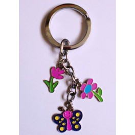Butterfly n Flower Charm Keychain Butterfly n Flower Charm Keychain