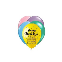 12" Happy Birthday Pastel Latex Balloons 12" Happy Birthday Pastel Latex Balloons