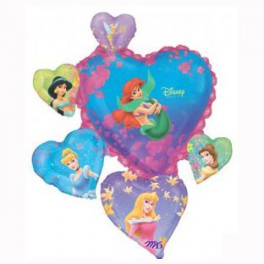 38" Princess Group Heart Mylar Balloon 38" Princess Group Heart Mylar Balloon