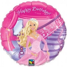 18" Barbie Happy Birthday Mylar Balloon 18" Barbie Happy Birthday Mylar Balloon