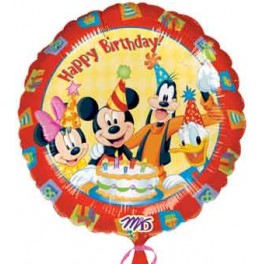 18" Mickey & Friends Happy Birthday Mylar Balloon 18" Mickey & Friends Happy Birthday Mylar Balloon