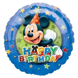 18" Mickey Mouse BD Stars Mylar Balloon 18" Mickey Mouse BD Stars Mylar Balloon