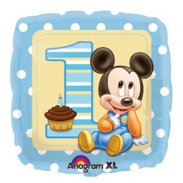 18" Mickey Mouse 1st BD Mylar Balloon 18" Mickey Mouse 1st BD Mylar Balloon