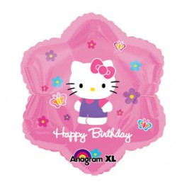 18" Hello Kitty Birthday Mylar Balloon 18" Hello Kitty Birthday Mylar Balloon